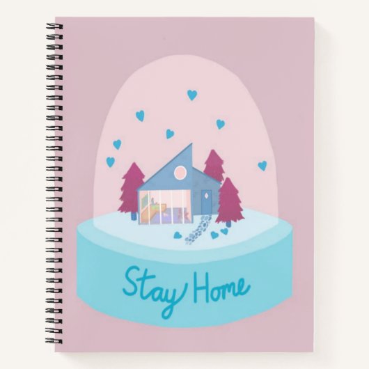 Zuhause Snow Globe bleibe Hearts Notizblock (Vorderseite)