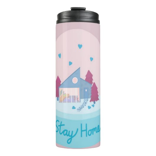 Zuhause Snow Globe bleibe Hearts Thermosbecher (Vorderseite)