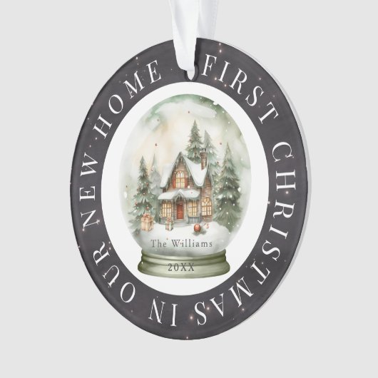 Zuhause Snow Globe Night Sky Foto Ornament (Vorderseite)