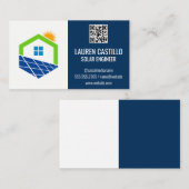 Zuhause Solar-Logo | QR Scan Code Business Card Visitenkarte (Vorne/Hinten)