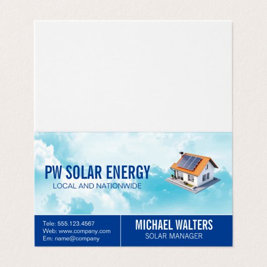 Zuhause Solar | Power für saubere Energie Visitenkarten (Außenseite Aufgefaltet)