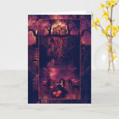 Zuhause Spooky Zuhause - Blank Note Grußkarte Karte (Gelbe Blume)