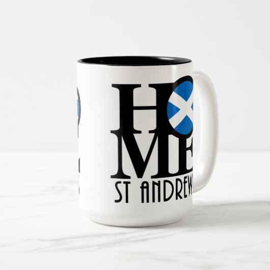 ZUHAUSE St Andrews Scotland 15oz Zweifarbige Tasse (VorderseiteRechts)