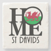 ZUHAUSE St Davids Wales Steinuntersetzer (Vorderseite)