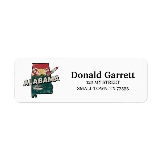 Zuhause Staat Alabama Retro Farbadresse (Vorne)