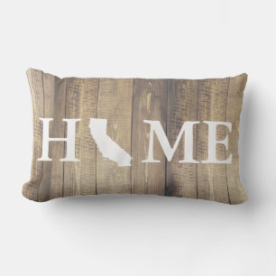 Zuhause Staat California Rustic Wood Family Name Lendenkissen