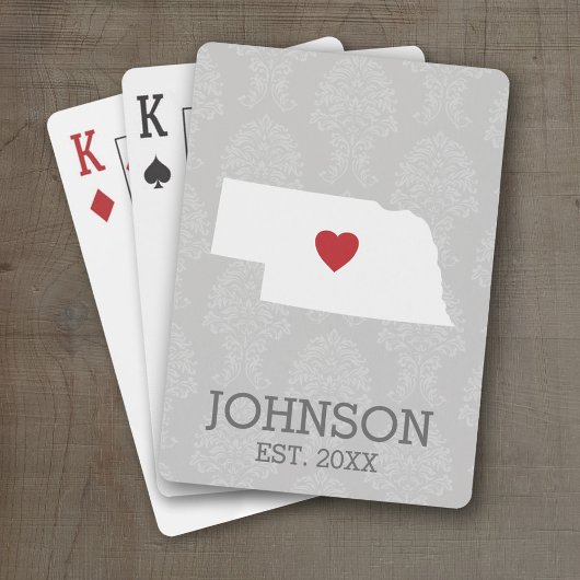 Zuhause Staat Karte - Individuelle Name Nebraska Spielkarten