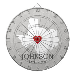 Zuhause Staat Karte - Individuelle Name Texas Dartscheibe