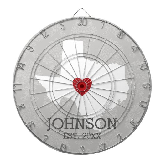 Zuhause Staat Karte - Individuelle Name Texas Dartscheibe (vorne)