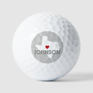 Zuhause Staat Karte - Individuelle Name Texas Golfball