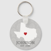 Zuhause Staat Karte - Texas Herz Schlüsselanhänger (Vorderseite)