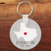 Zuhause Staat Karte - Texas Herz Schlüsselanhänger (Vorderseite)