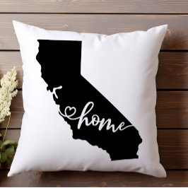 Zuhause Staat Kontur Heart California Kissen