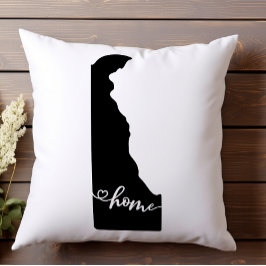 Zuhause Staat Kontur Heart Delaware Kissen