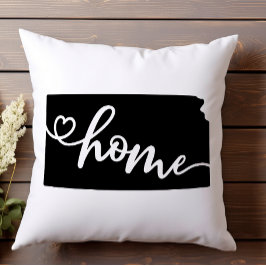 Zuhause Staat Kontur Heart Kansas Kissen