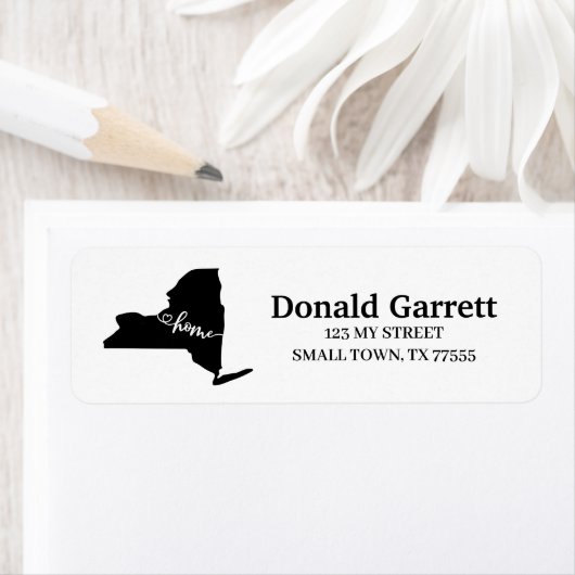 Zuhause Staat Kontur Heart New York Adresse (Insitu)