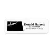 Zuhause Staat Kontur Heart North Dakota Adresse (Vorne)