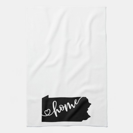 Zuhause Staat Kontur Heart Pennsylvania Geschirrtuch (Vertikal)