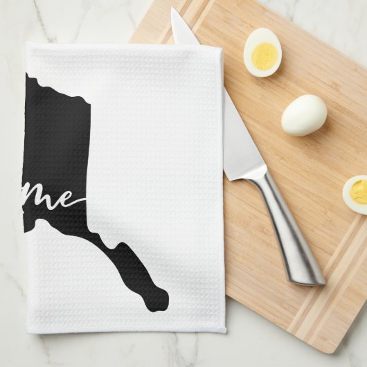 Zuhause Staat Kontur Herz Alaska Küchentuch (Viertel Falte)