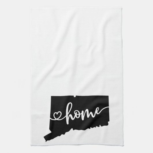 Zuhause Staat Kontur Herz Connecticut Küchentuch (Vertikal)