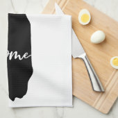 Zuhause Staat Kontur Herz Illinois Küche Handtuch (Viertel Falte)