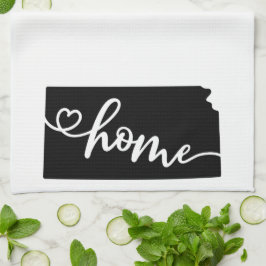 Zuhause Staat Kontur Herz Kansas Küche Handtuch
