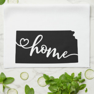 Zuhause Staat Kontur Herz Kansas Küche Handtuch