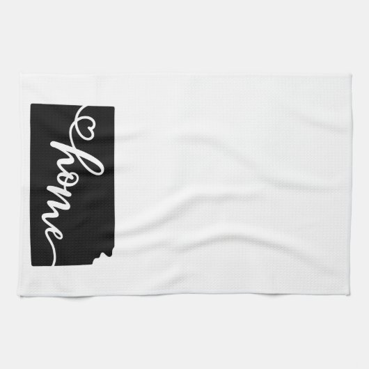 Zuhause Staat Kontur Herz Kansas Küche Handtuch (Horizontal)