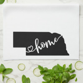 Zuhause Staat Kontur Herz Nebraska Küchentuch