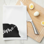 Zuhause Staat Kontur Herz Nebraska Küchentuch (Viertel Falte)