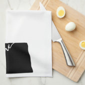 Zuhause Staat Kontur Herz Nord Dakota Geschirrtuch (Viertel Falte)