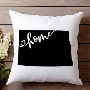 Zuhause Staat Kontur Herz Nord Dakota Kissen