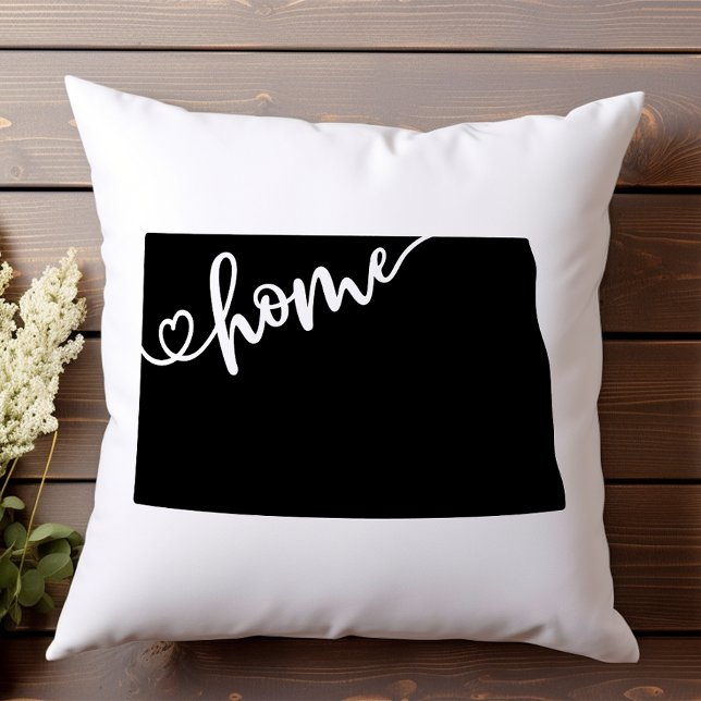 Zuhause Staat Kontur Herz Nord Dakota Kissen (Von Creator hochgeladen)