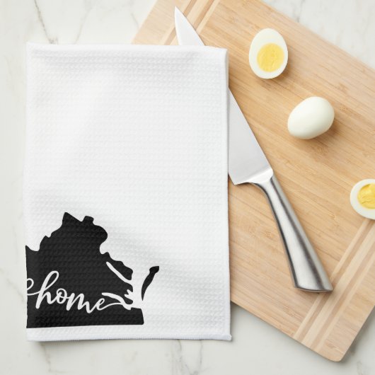 Zuhause Staat Kontur Herzlich Willkommen in Virgin Geschirrtuch (Viertel Falte)