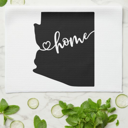 Zuhause Staat Kontur Herzstück Arizona Küchentuch (Gefaltet)