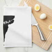 Zuhause Staat Kontur Herzvermont Geschirrtuch (Viertel Falte)