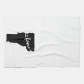 Zuhause Staat Kontur Herzvermont Geschirrtuch (Horizontal)