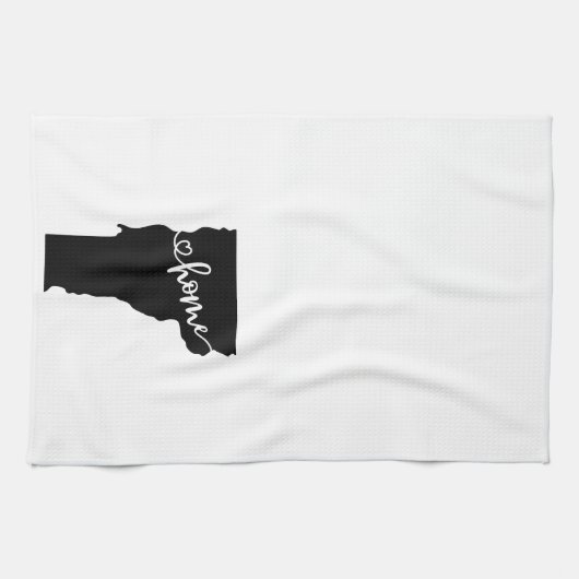 Zuhause Staat Kontur Herzvermont Geschirrtuch (Horizontal)