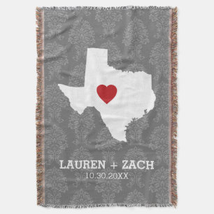 Zuhause Staat Map Art - Custom Wedding Texas Decke
