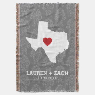 Zuhause Staat Map Art - Custom Wedding Texas Decke