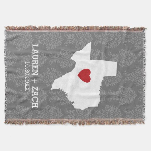 Zuhause Staat Map Art - Custom Wedding Texas Decke (Vorderseite)