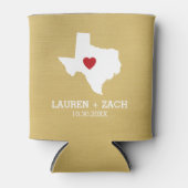 Zuhause Staat Map Art - Custom Wedding Texas Dosenkühler (Vorderseite)