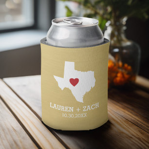 Zuhause Staat Map Art - Custom Wedding Texas Dosenkühler