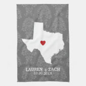 Zuhause Staat Map Art - Custom Wedding Texas Handtuch (Vertikal)