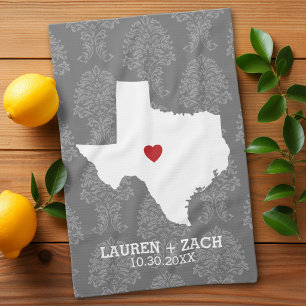 Zuhause Staat Map Art - Custom Wedding Texas Handtuch