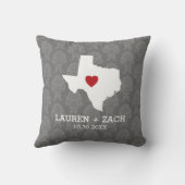 Zuhause Staat Map Art - Custom Wedding Texas Kissen (Rückseite)