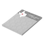 Zuhause Staat Map Art - Custom Wedding Texas Notizblock (Rotiert)