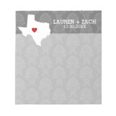 Zuhause Staat Map Art - Custom Wedding Texas Notizblock (Vorderseite)