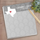Zuhause Staat Map Art - Custom Wedding Texas Notizblock