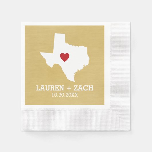 Zuhause Staat Map Art - Custom Wedding Texas Serviette (Vorderseite)
